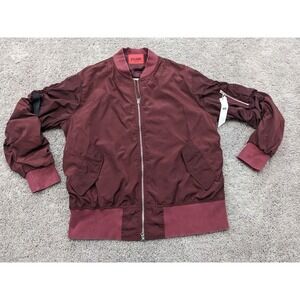 Dress Volume Jacket Mens Medium Red Lightweight Korean Style Bomber Full Zip‎